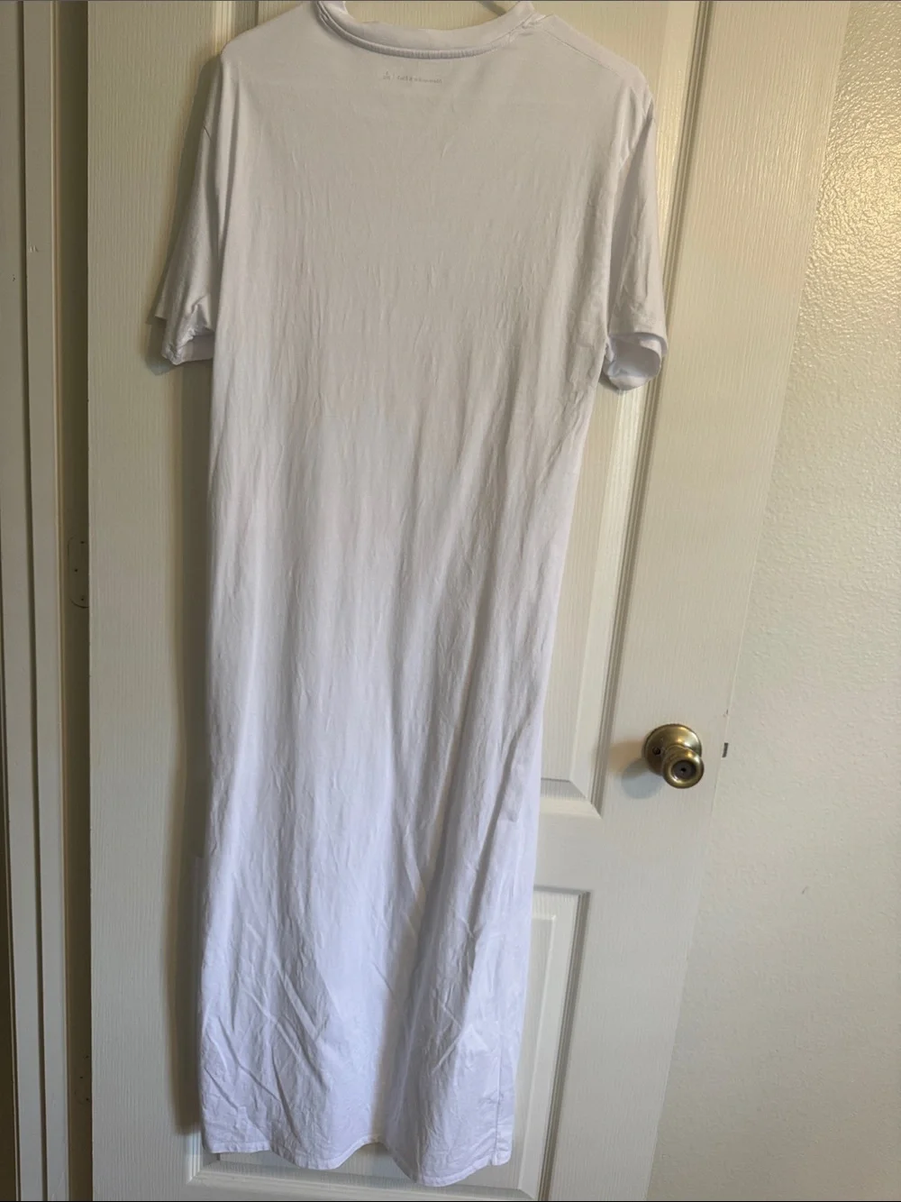 Abercrombie & Fitch White Short-Sleeve Maxi T-Shirt Dress